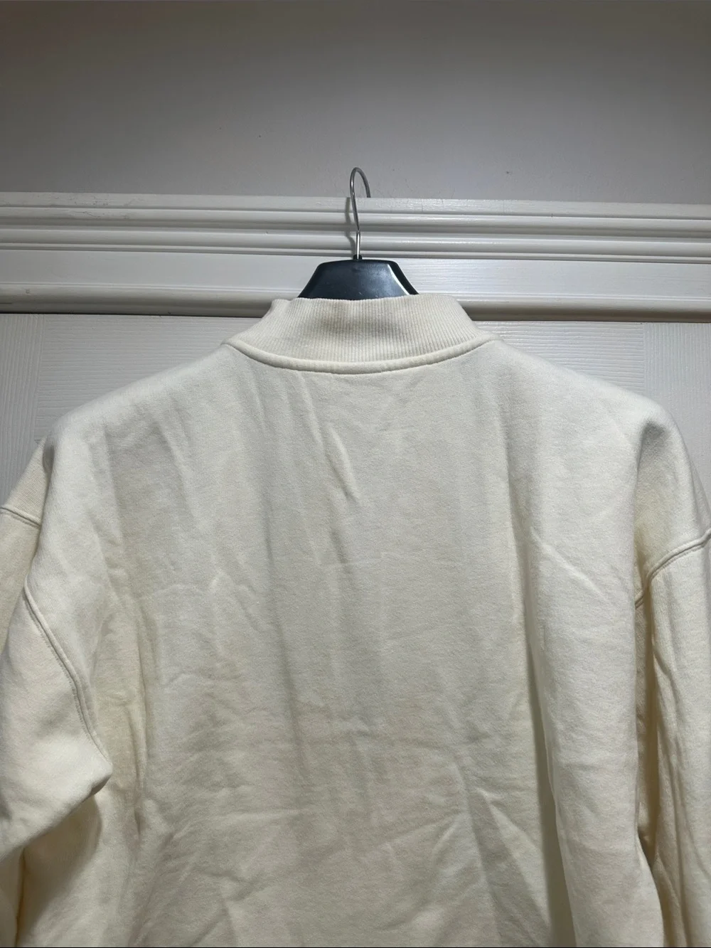 PINK Victoria's Secret Cream Half-Zip Crop Sweatshirt